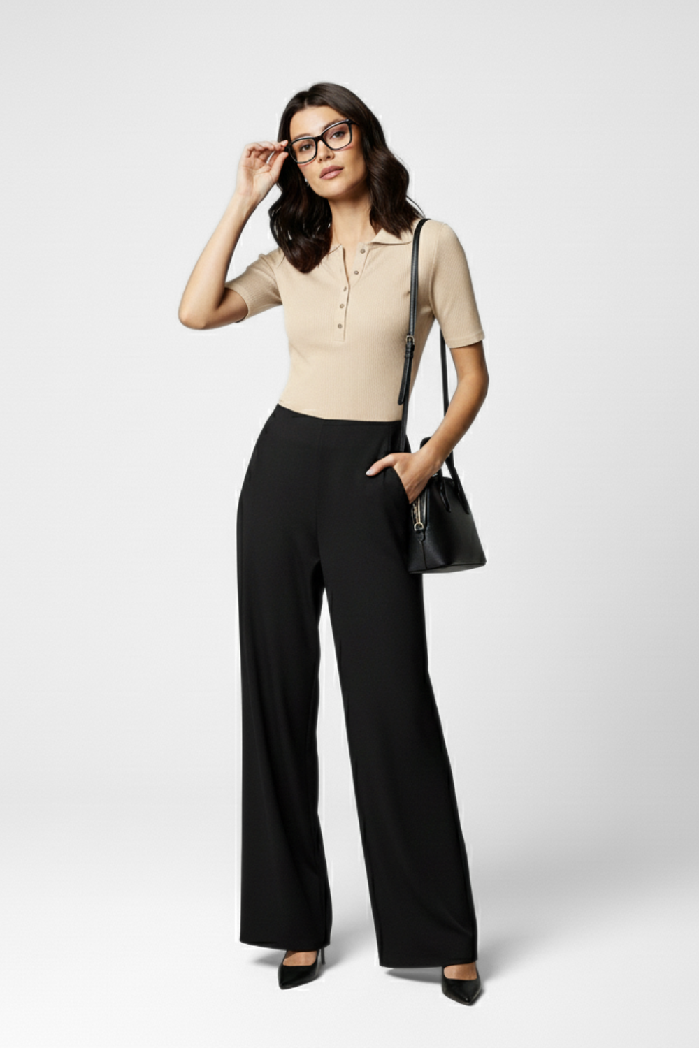 Boss Babe High Waist Wide Leg Pants - Black