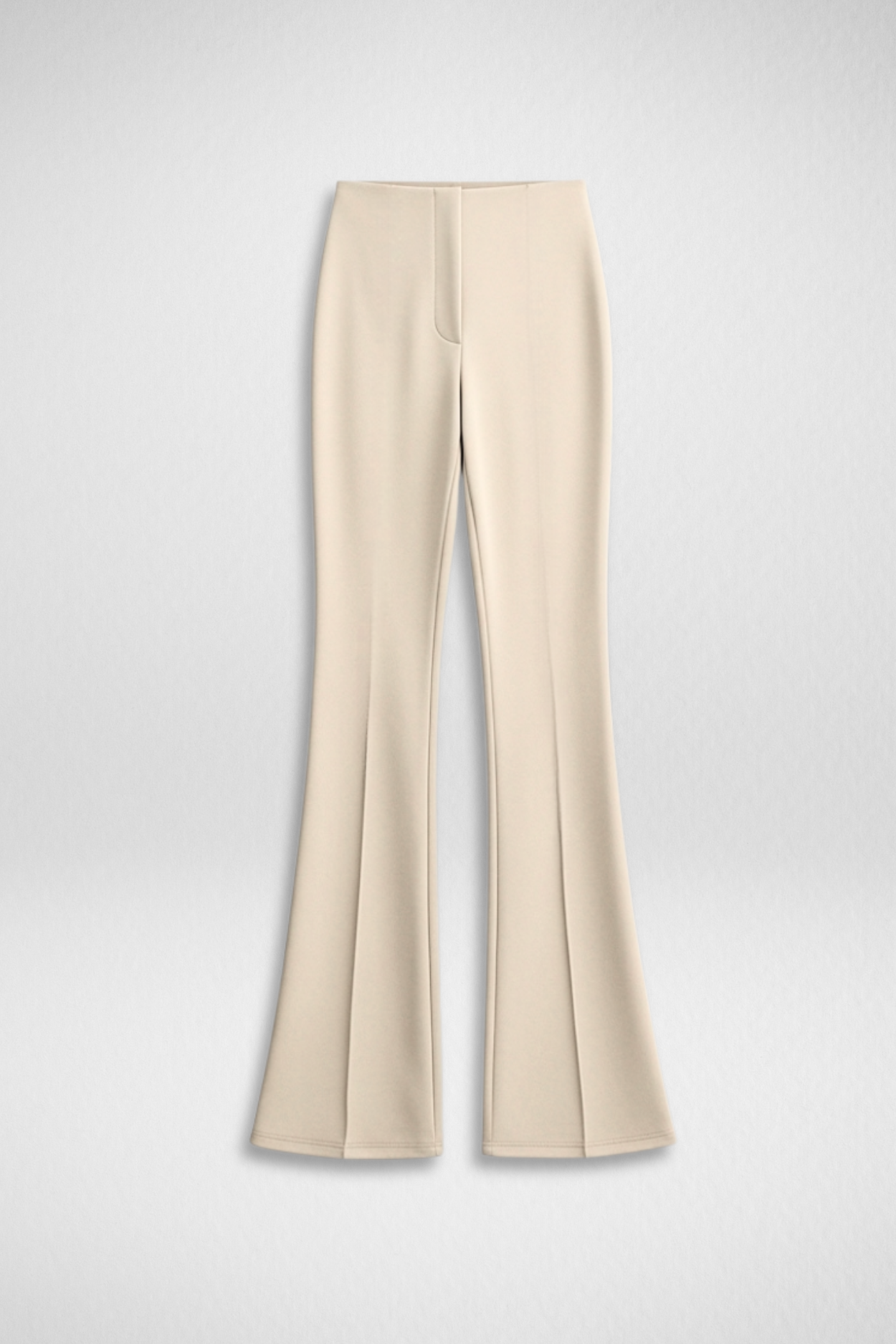 Ivy Sculpted High Waist Bootcut Trousers - ButterCream Beige