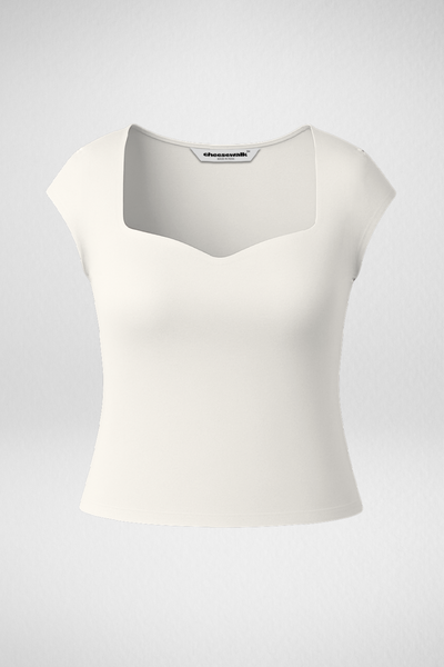Sia Sweetheart Neckline Top - Egg White