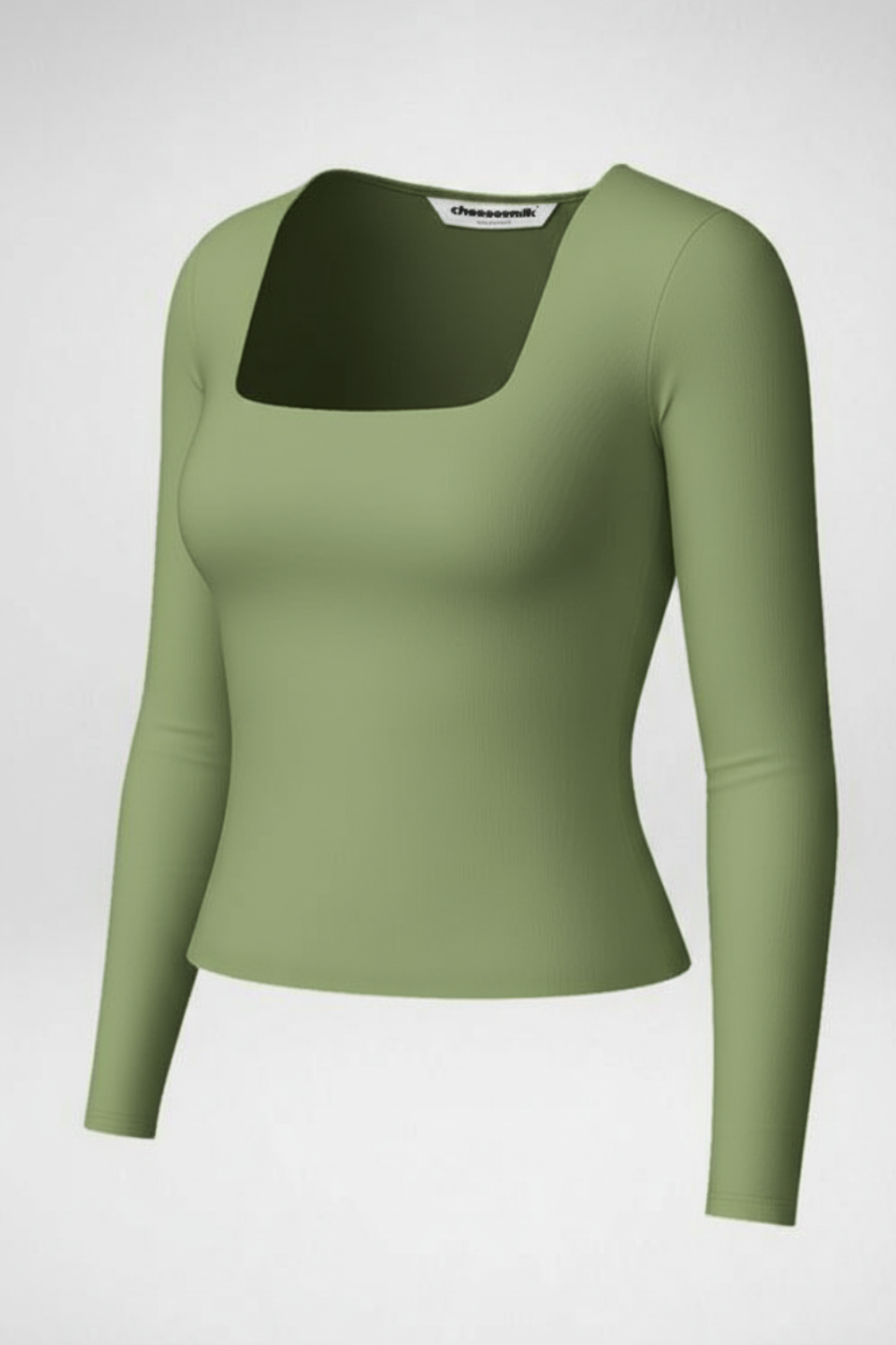 Cozee Square Neck Full Sleeves Top - Pista