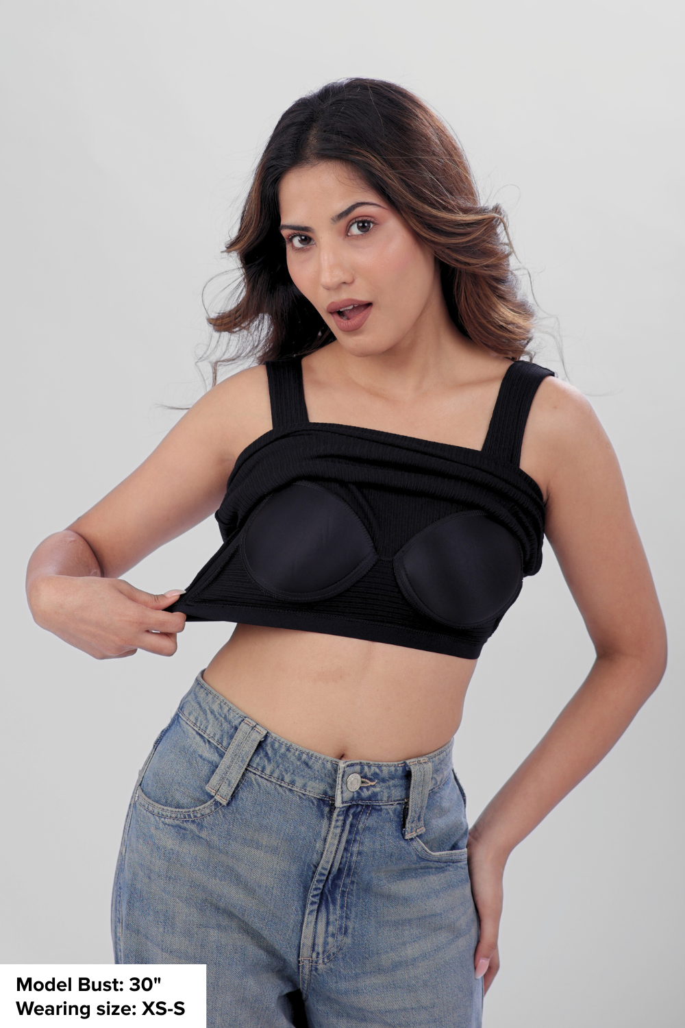 The 'Unhooked' Inbuilt Bra Top - Black