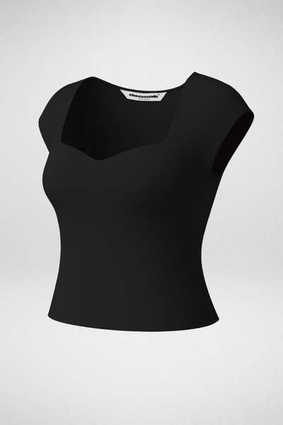 Sia Sweetheart Neckline Top - Black