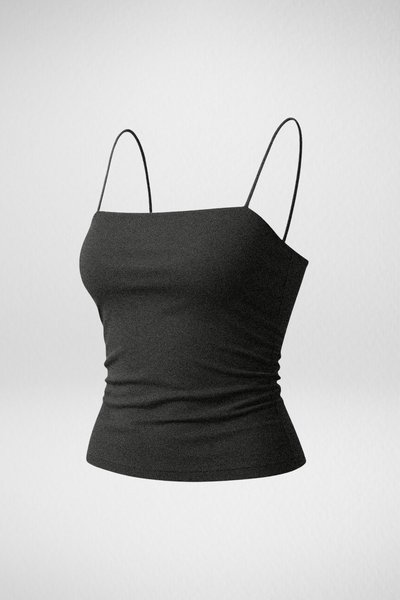 Jade Noodle Strap Inbuilt Bra Top - Grey