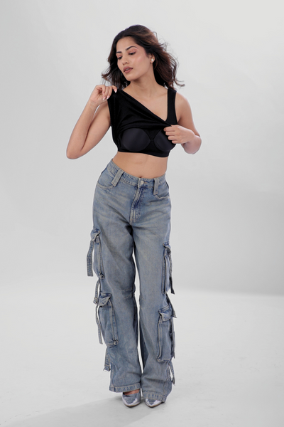 The 'Unhooked' Inbuilt Bra Top - Black