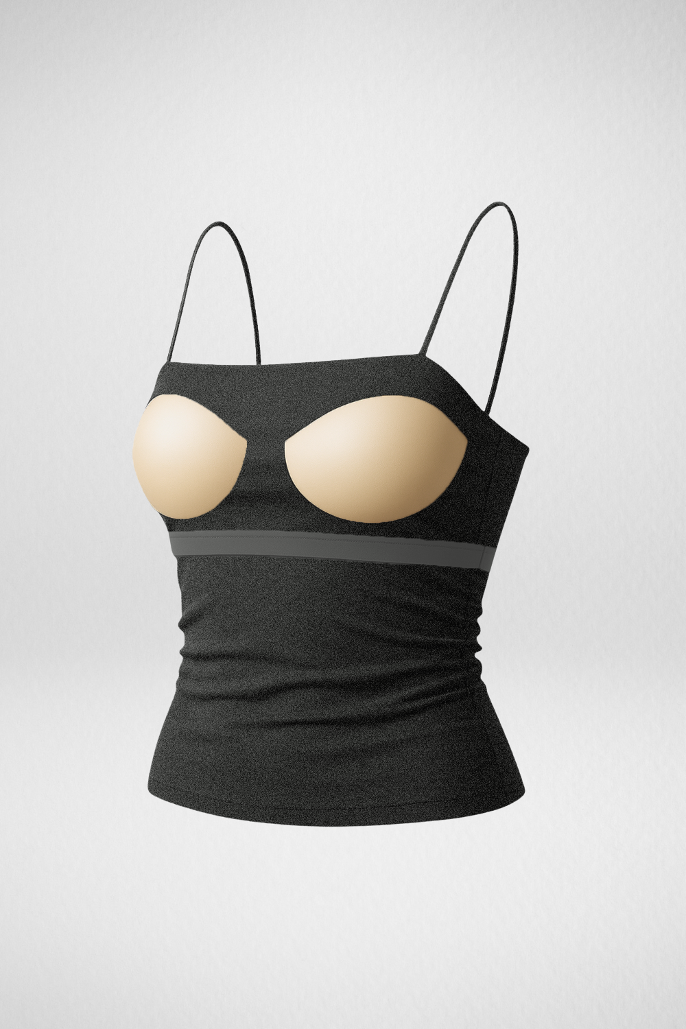 Jade Noodle Strap Inbuilt Bra Top - Grey