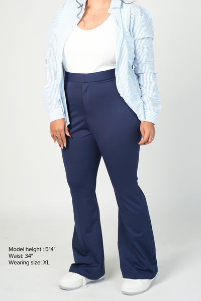 Swiss Sculpt BootCut Flare Pants - Navy Blue