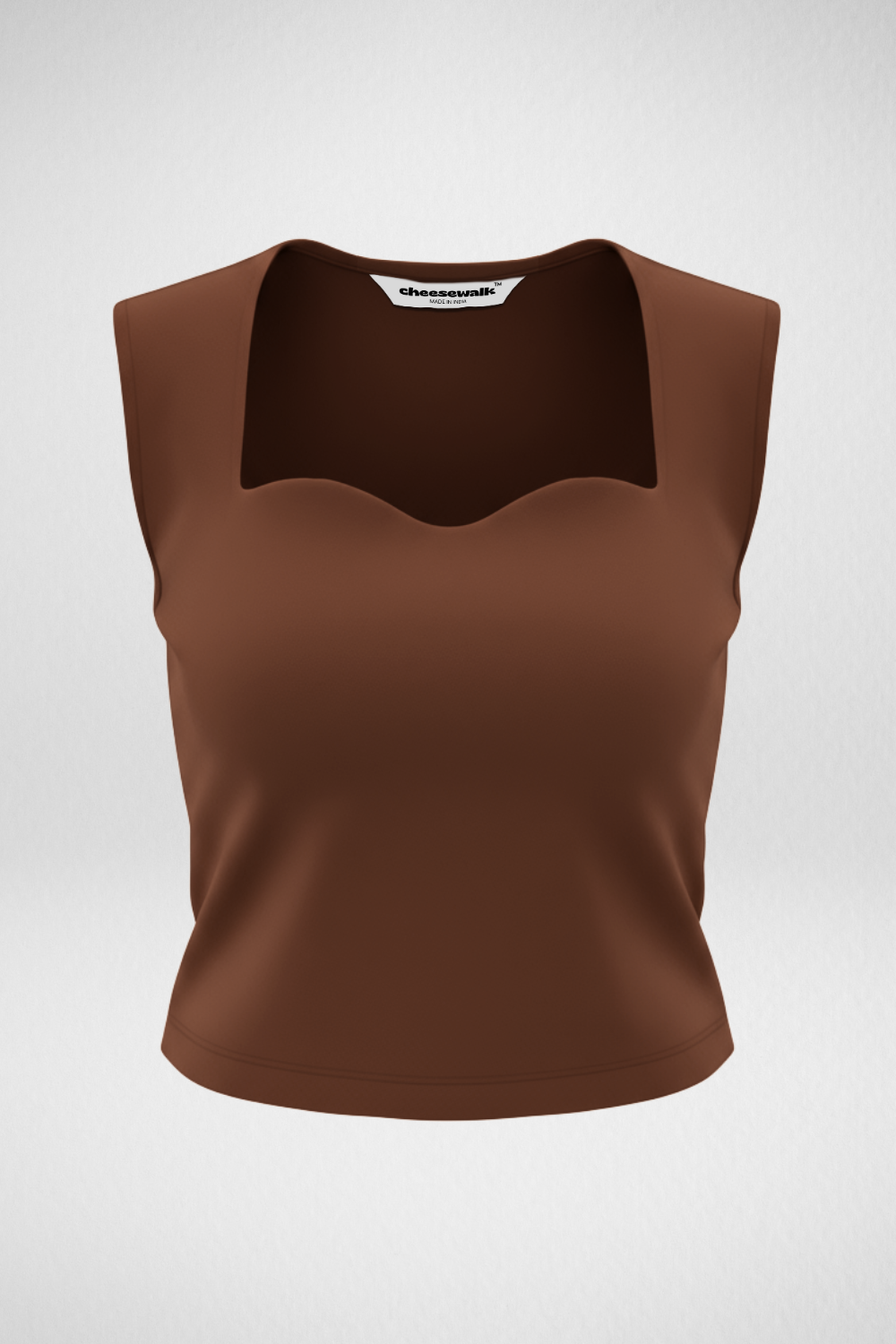 Sia Sweetheart Neckline Top - Mocha Brown