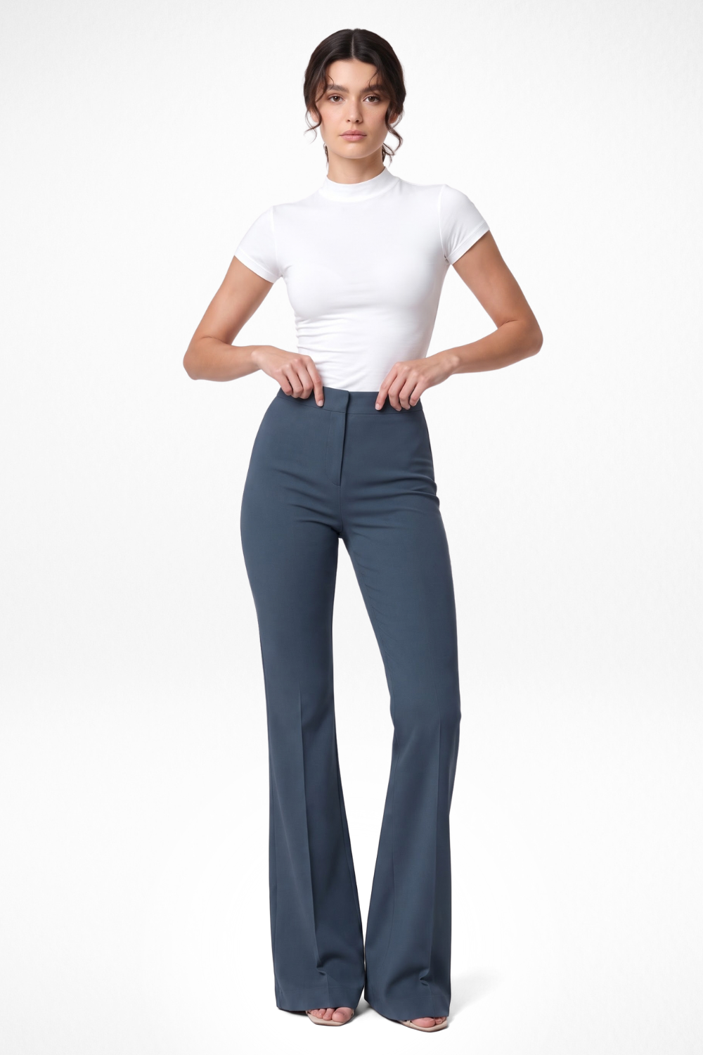 Swiss Sculpt Stretchable BootCut Flare Pants - Grey