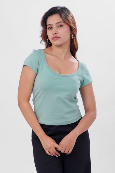 Vayra Scoop Neck Top - Mint