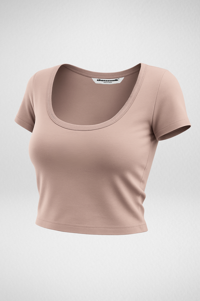 Vayra Scoop Neck Top - Mocha Mousse