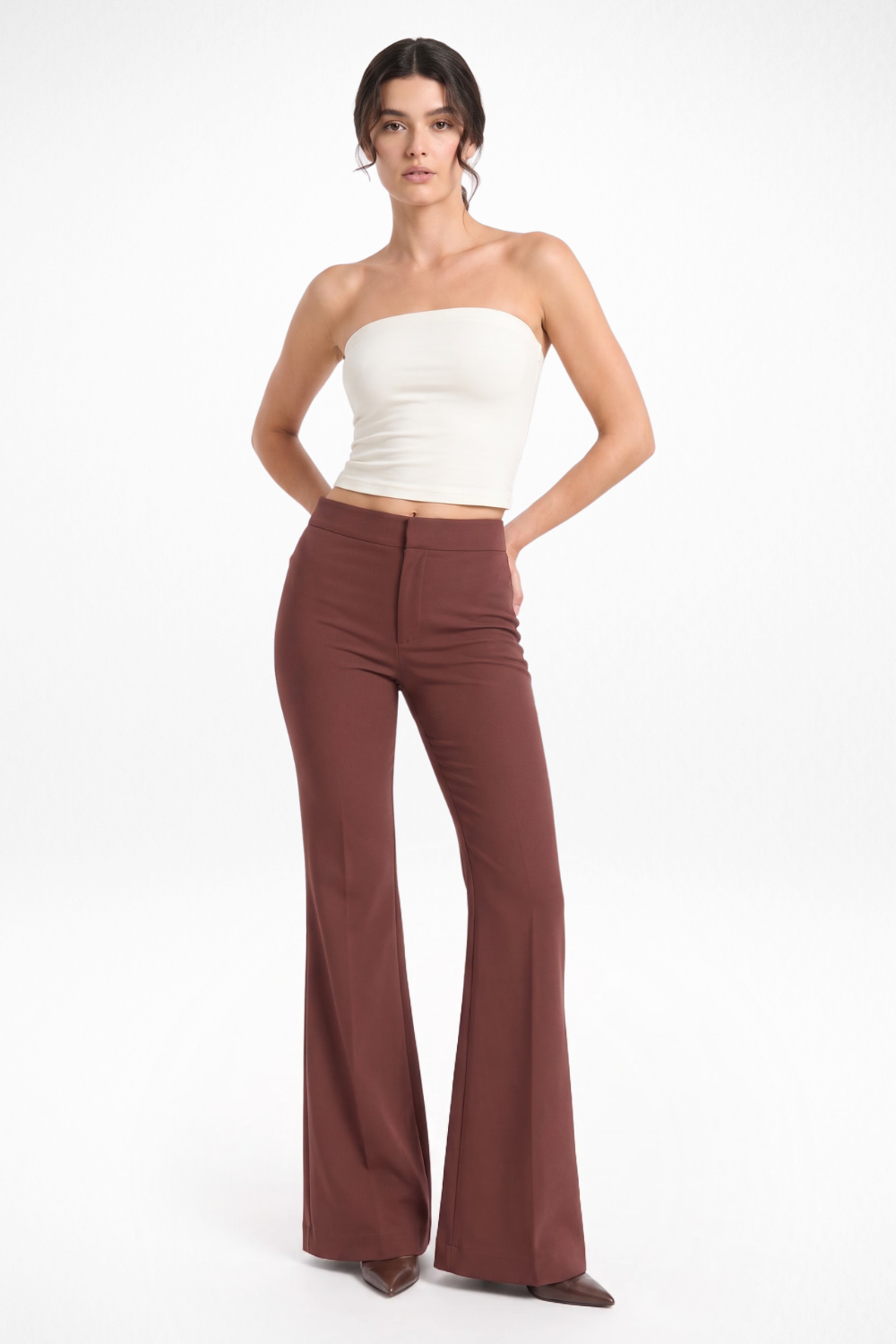 Swiss Sculpt Stretchable BootCut Flare Pants - Maroon