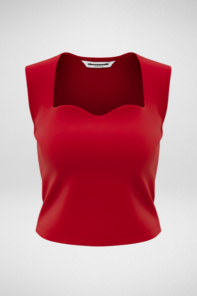 Sia Sweetheart Neckline Top - Ruby Red