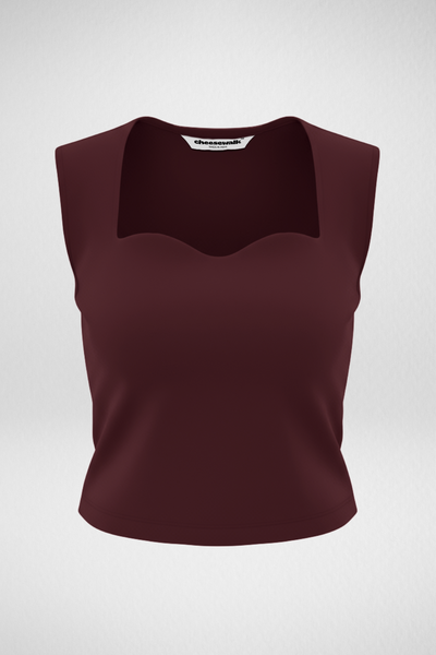 Sia Sweetheart Neckline Top - Deep Wine