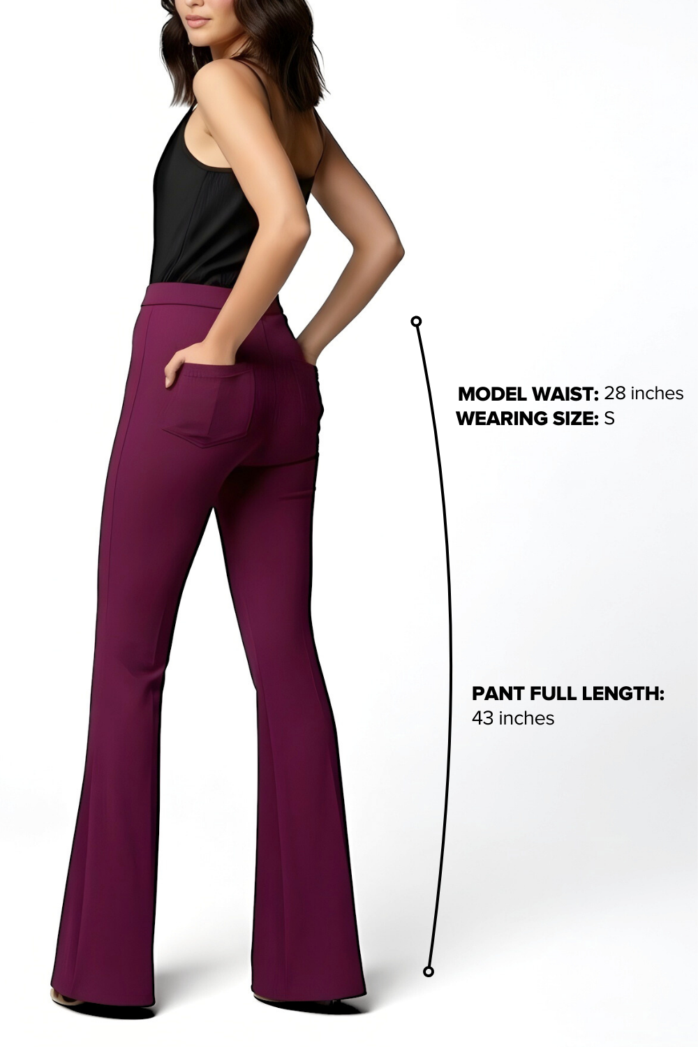 Swiss Sculpt Stretchable BootCut Flare Pants - Wine