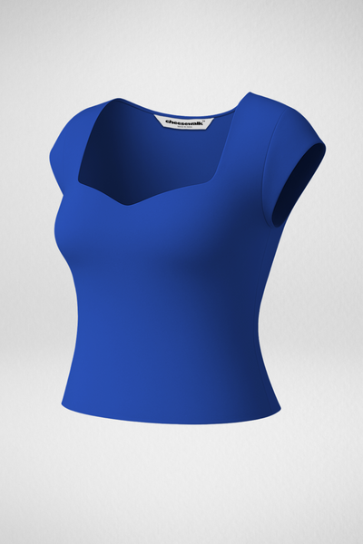 Sia Sweetheart Neckline Top - Ink Blue