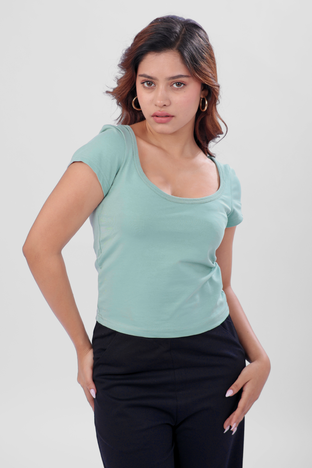 Vayra Scoop Neck Top - Mint