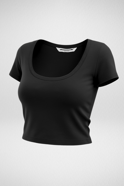 Vayra Scoop Neck Top - Black
