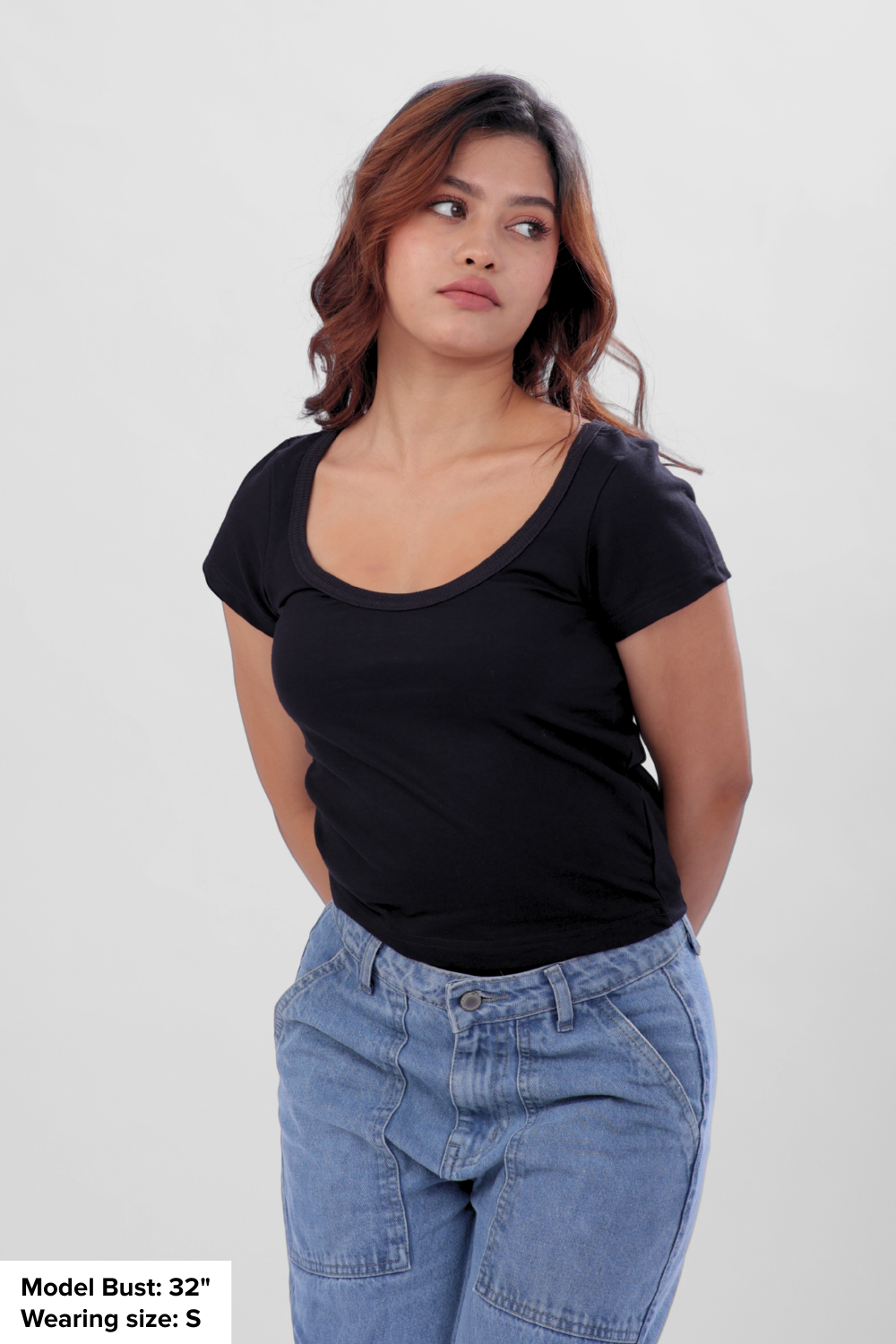 Vayra Scoop Neck Top - Black