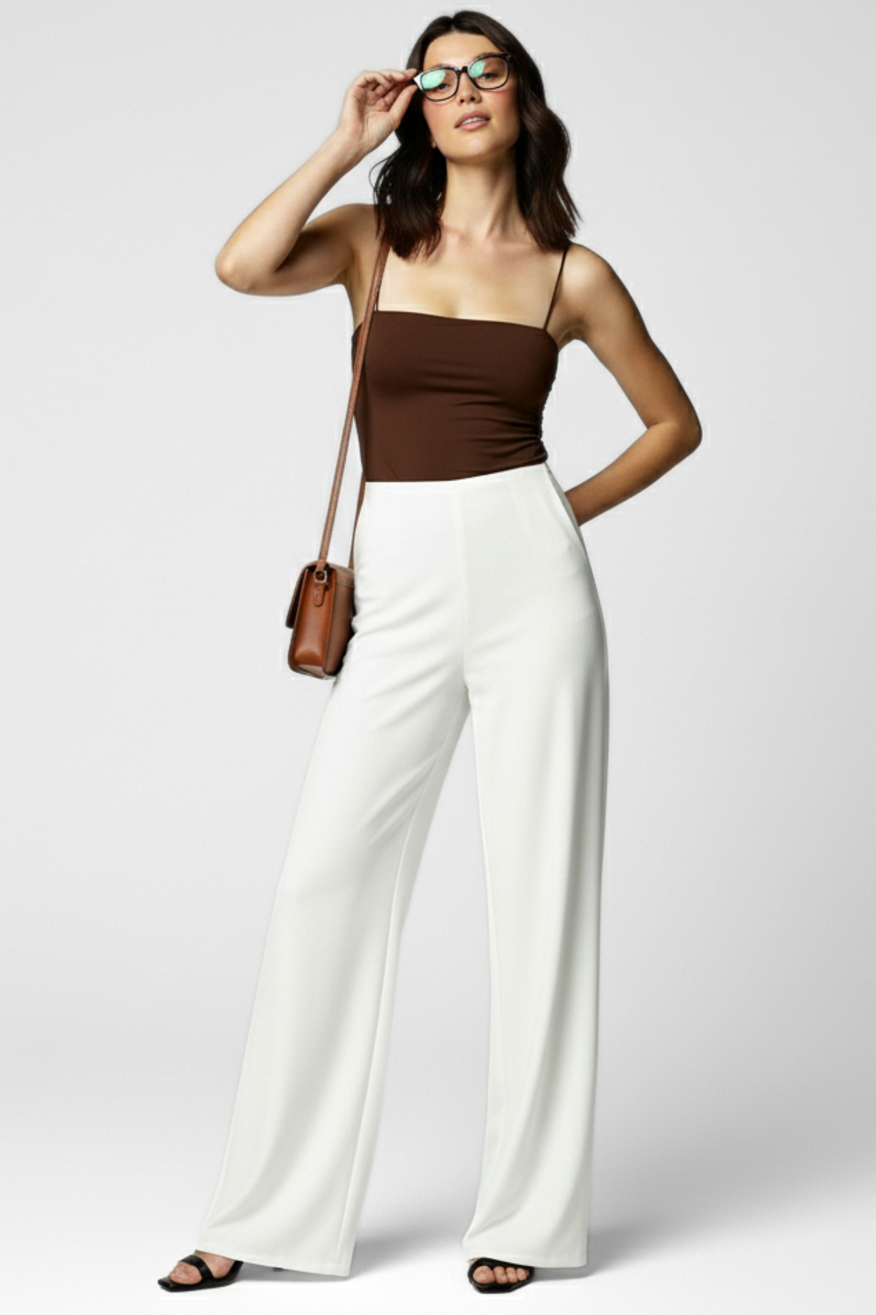 Boss Babe High Waist Wide Leg Pants - Egg White