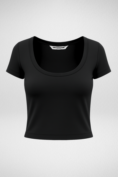 Vayra Scoop Neck Top - Black