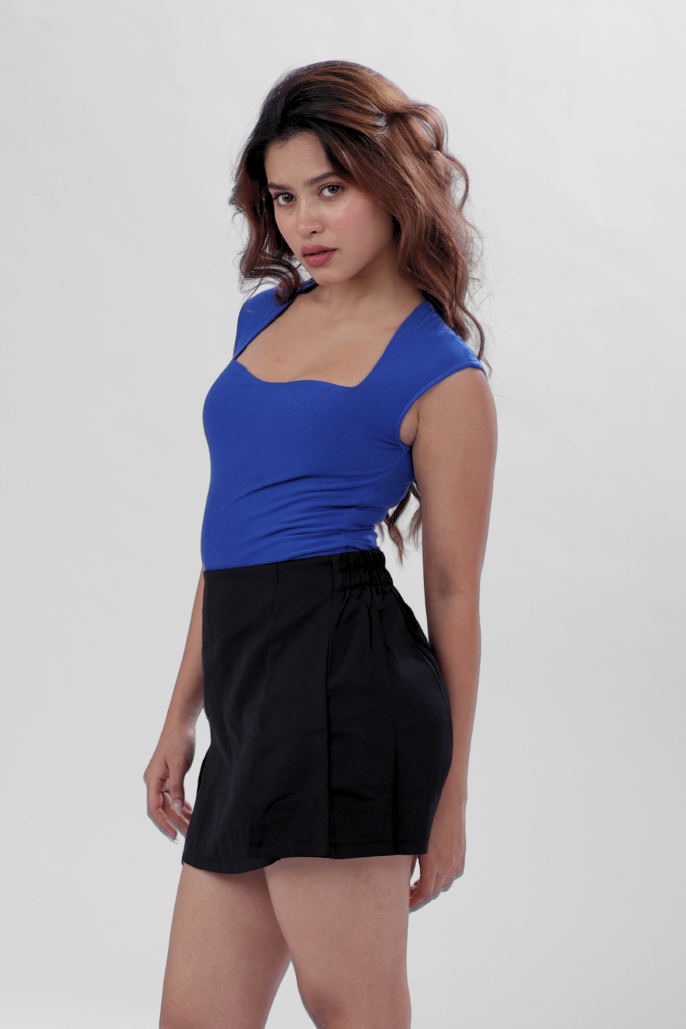 Sia Sweetheart Neckline Top - Ink Blue