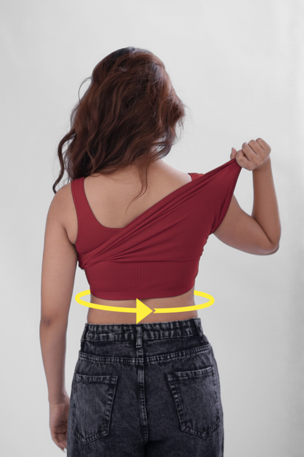 The 'Unhooked' Inbuilt Bra Top - Deep Red