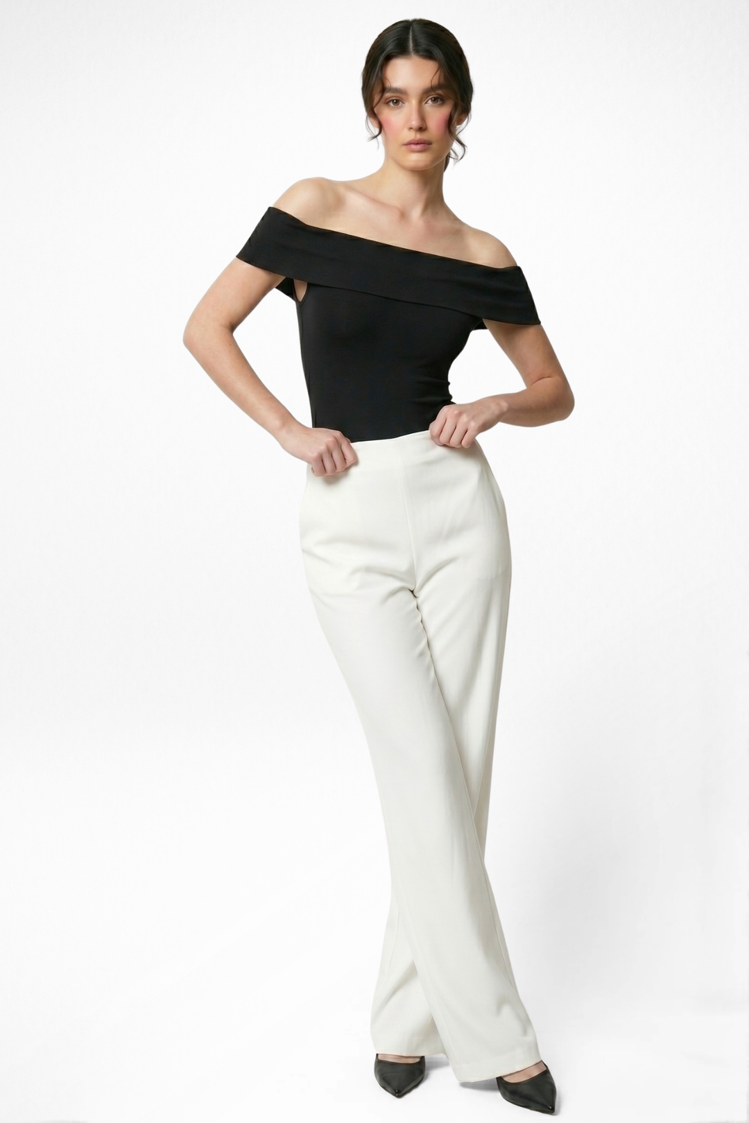 Boss Babe High Waist Wide Leg Pants - Egg White – Cheesewalk