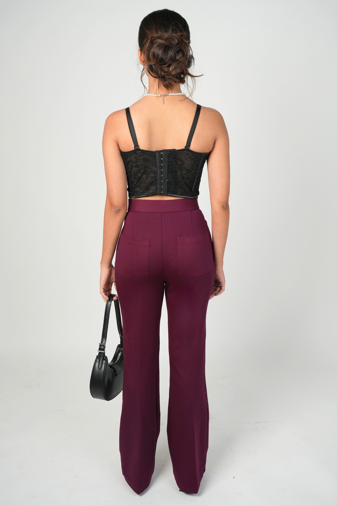 Swiss Sculpt Stretchable BootCut Flare Pants - Wine