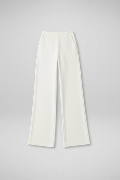 Boss Babe High Waist Wide Leg Pants - Egg White