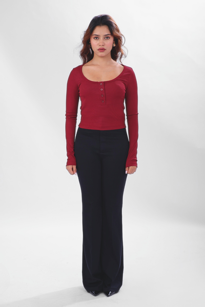 Swiss Sculpt Stretchable BootCut Flare Pants - Black