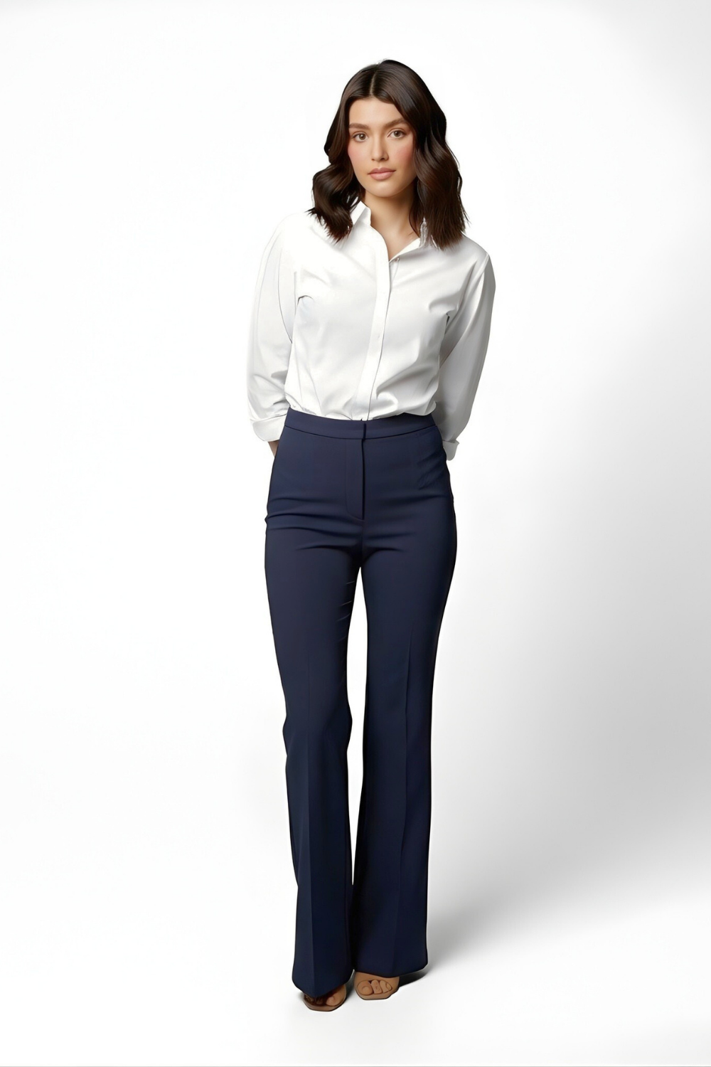 Swiss Sculpt Stretchable BootCut Flare Pants - Navy Blue