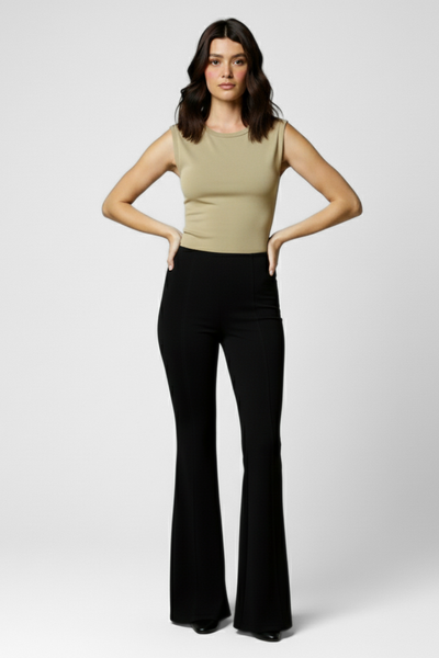 Muse Backless Inbuilt Bra Top - Khaki