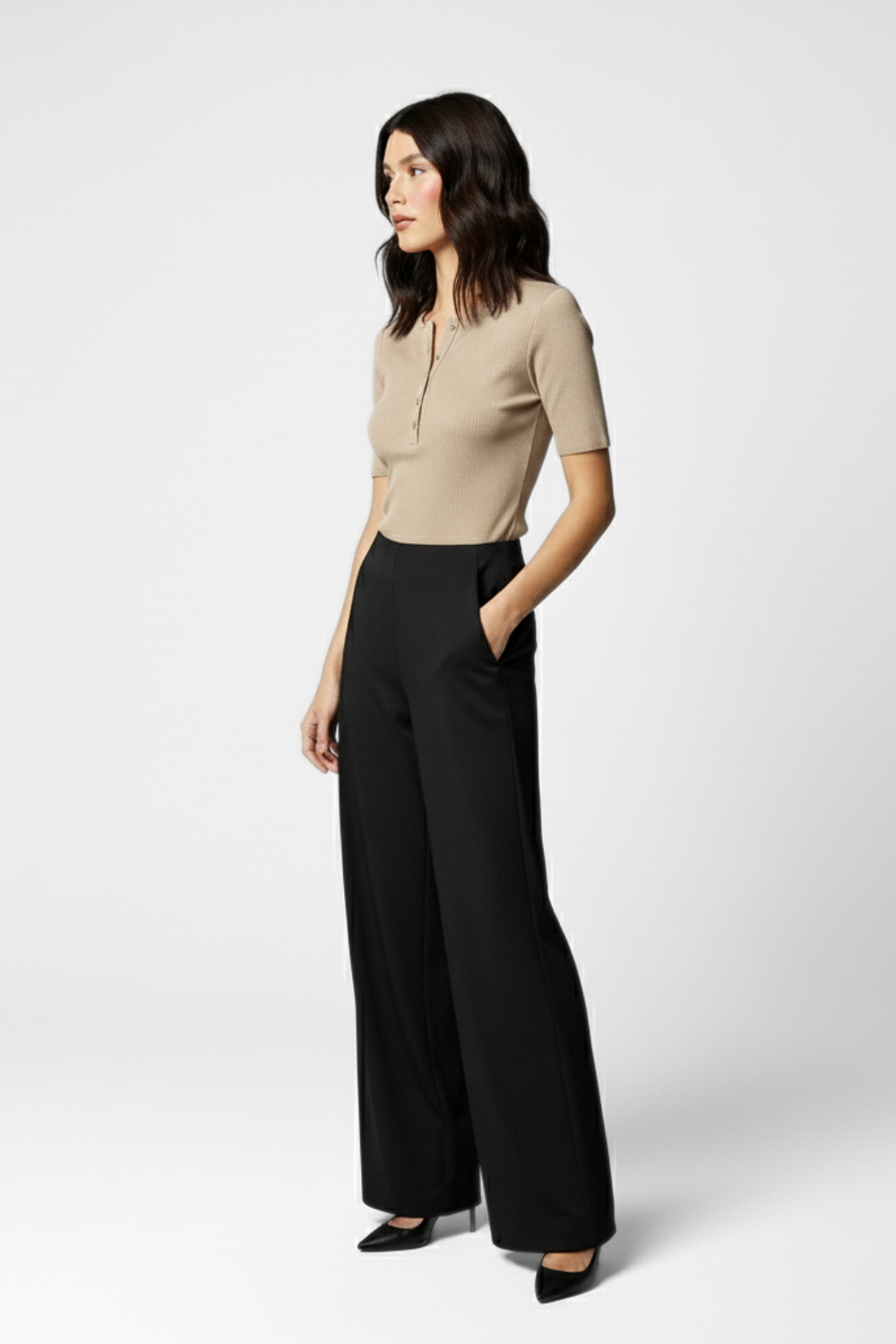 Boss Babe High Waist Wide Leg Pants - Black