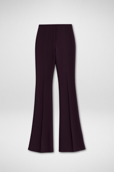 Ivy Sculpted High Waist Bootcut Trousers - French Wine