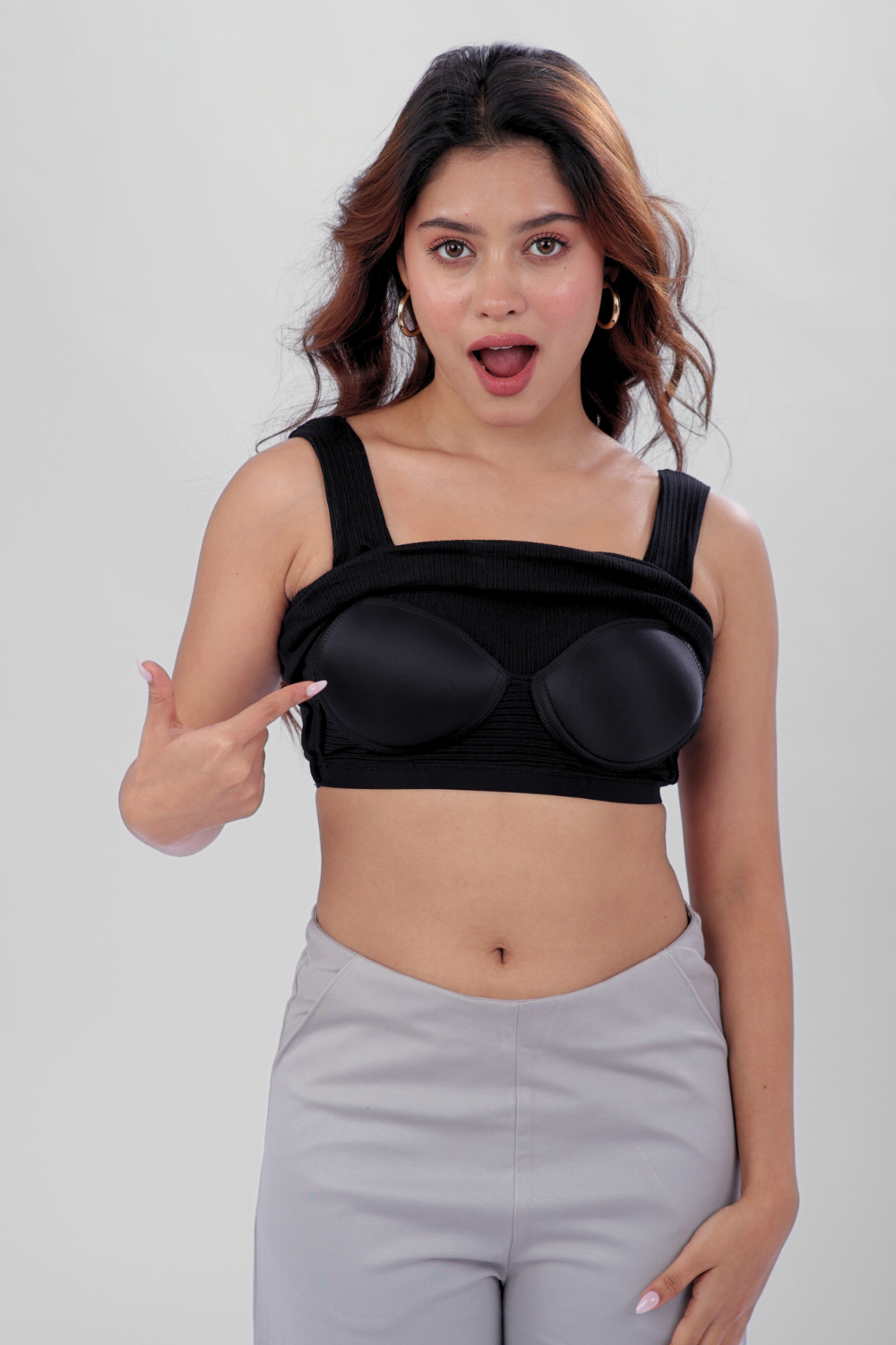 The 'Unhooked' Inbuilt Bra Top - Black