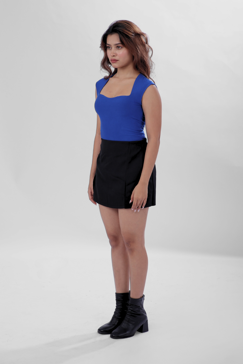 Sia Sweetheart Neckline Top - Ink Blue