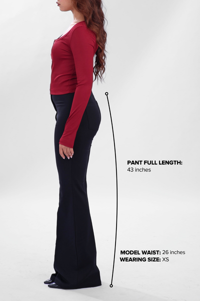 Swiss Sculpt Stretchable BootCut Flare Pants - Black