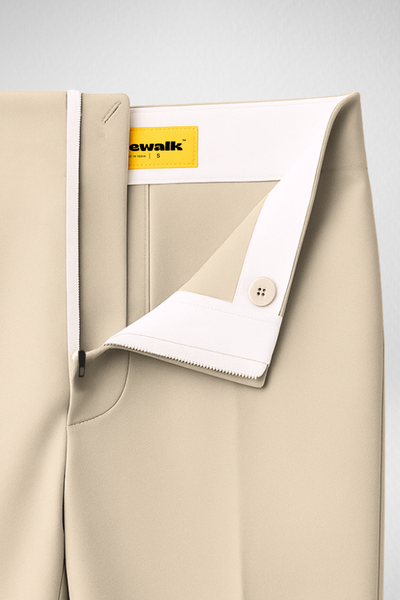 Ivy Sculpted High Waist Bootcut Trousers - ButterCream Beige