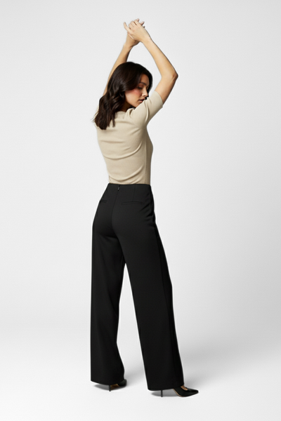 Boss Babe High Waist Wide Leg Pants - Black