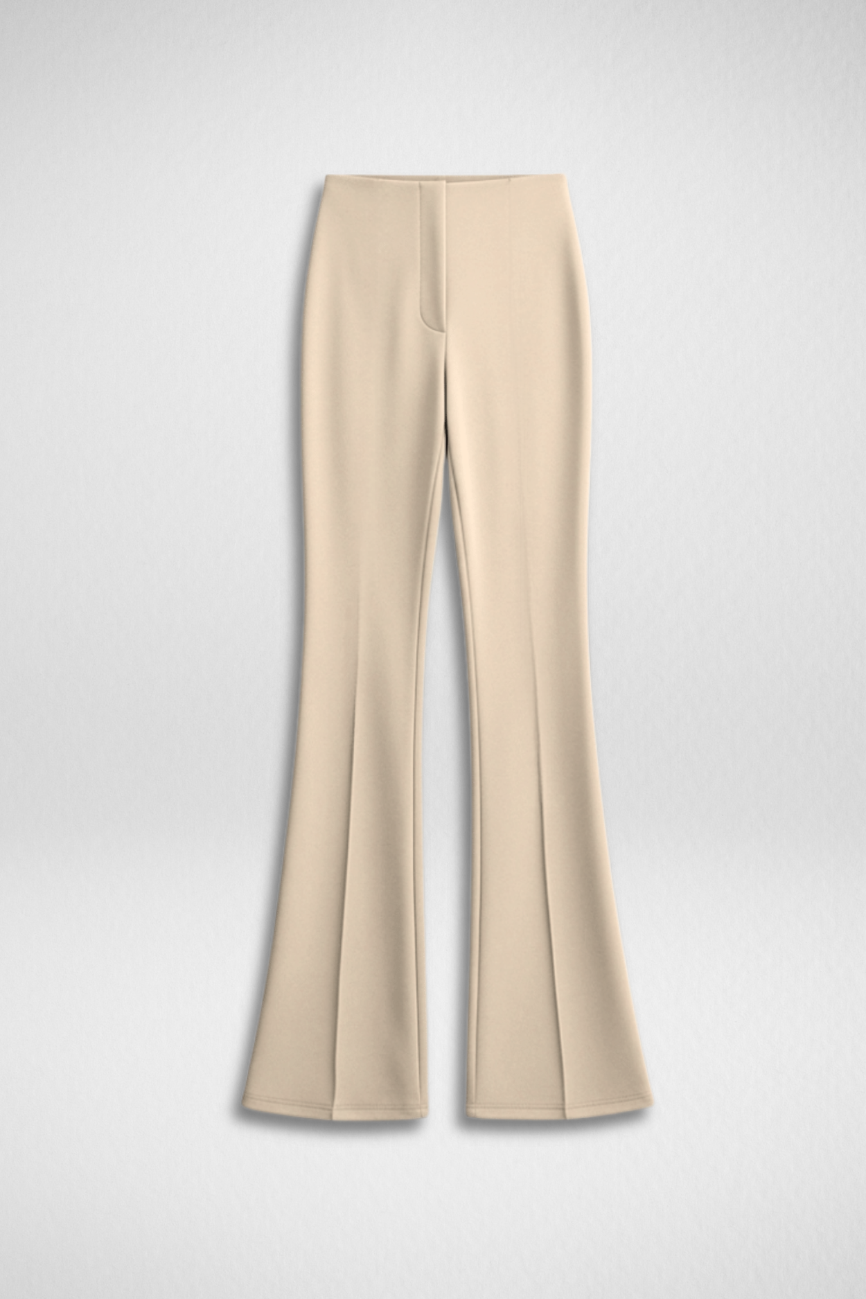 Ivy Sculpted High Waist Bootcut Trousers - ButterCream Beige