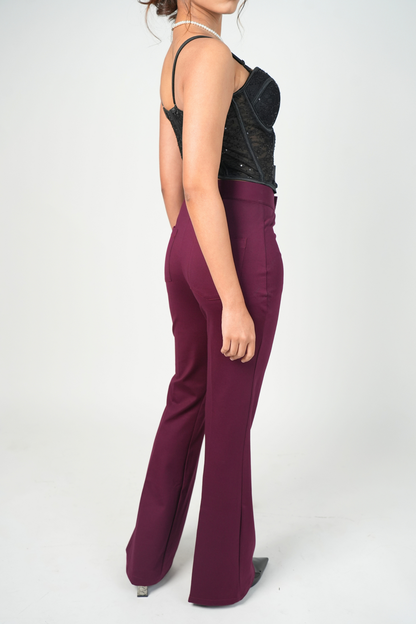 Swiss Sculpt BootCut Flare Pants - Wine