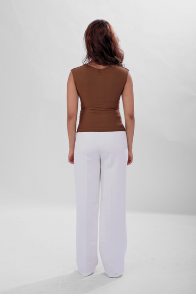 Sia Sweetheart Neckline Top - Mocha Brown