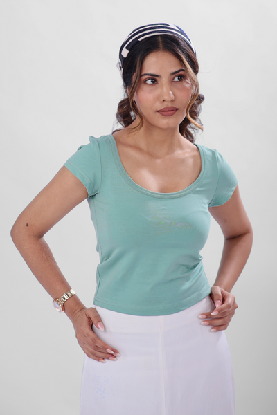 Vayra Scoop Neck Top - Mint