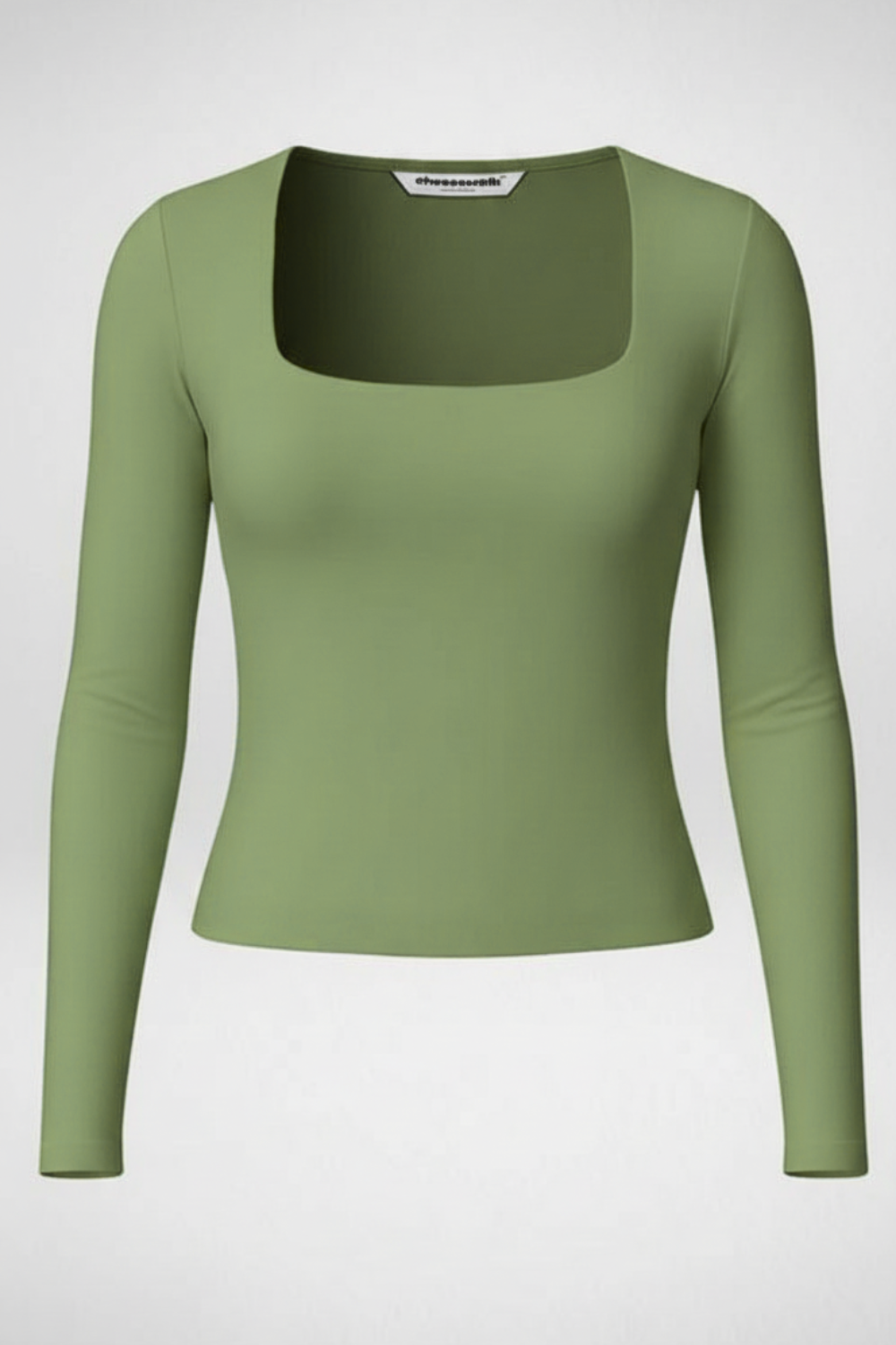 Cozee Square Neck Full Sleeves Top - Pista