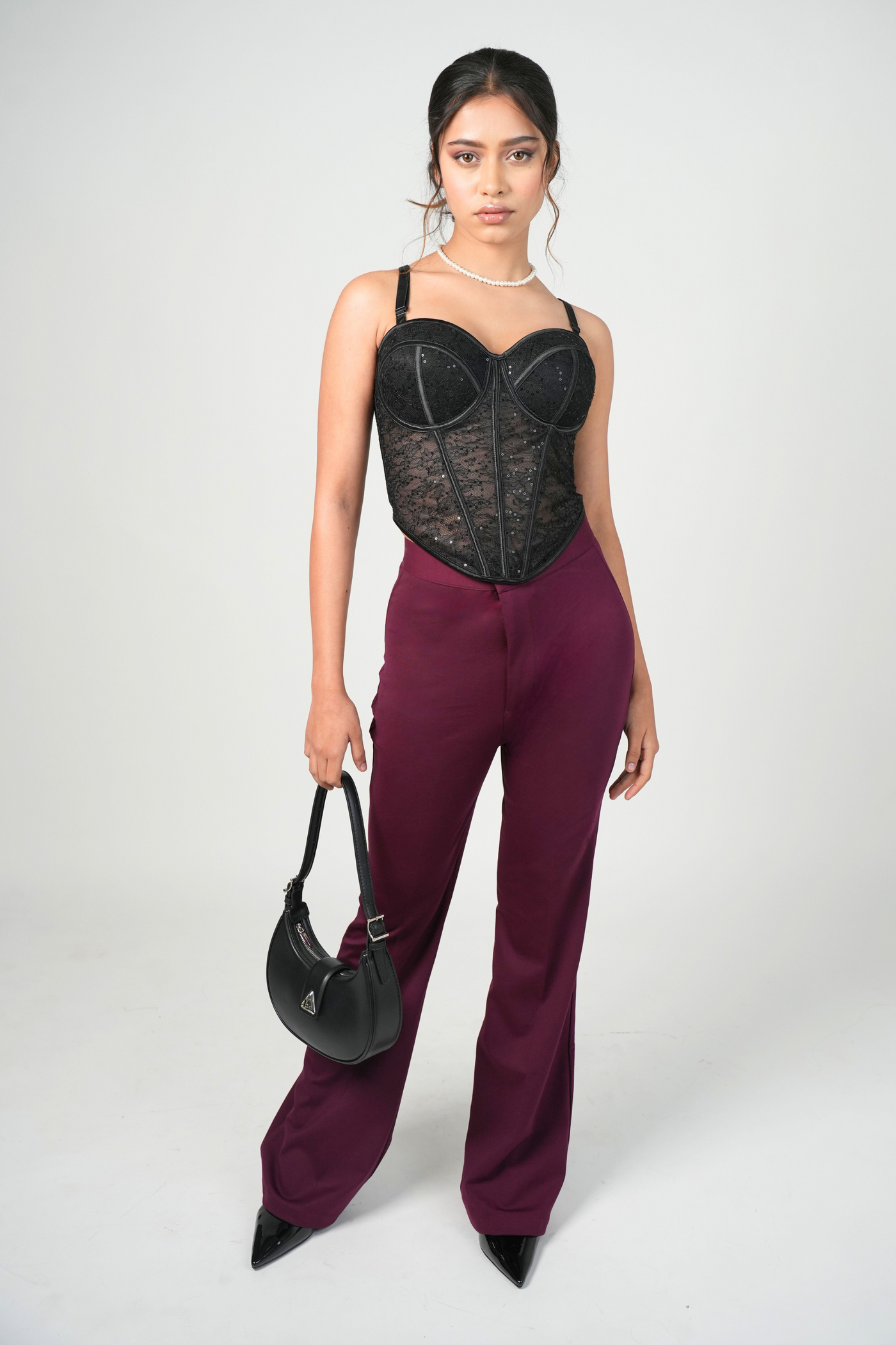 Swiss Sculpt Stretchable BootCut Flare Pants - Wine