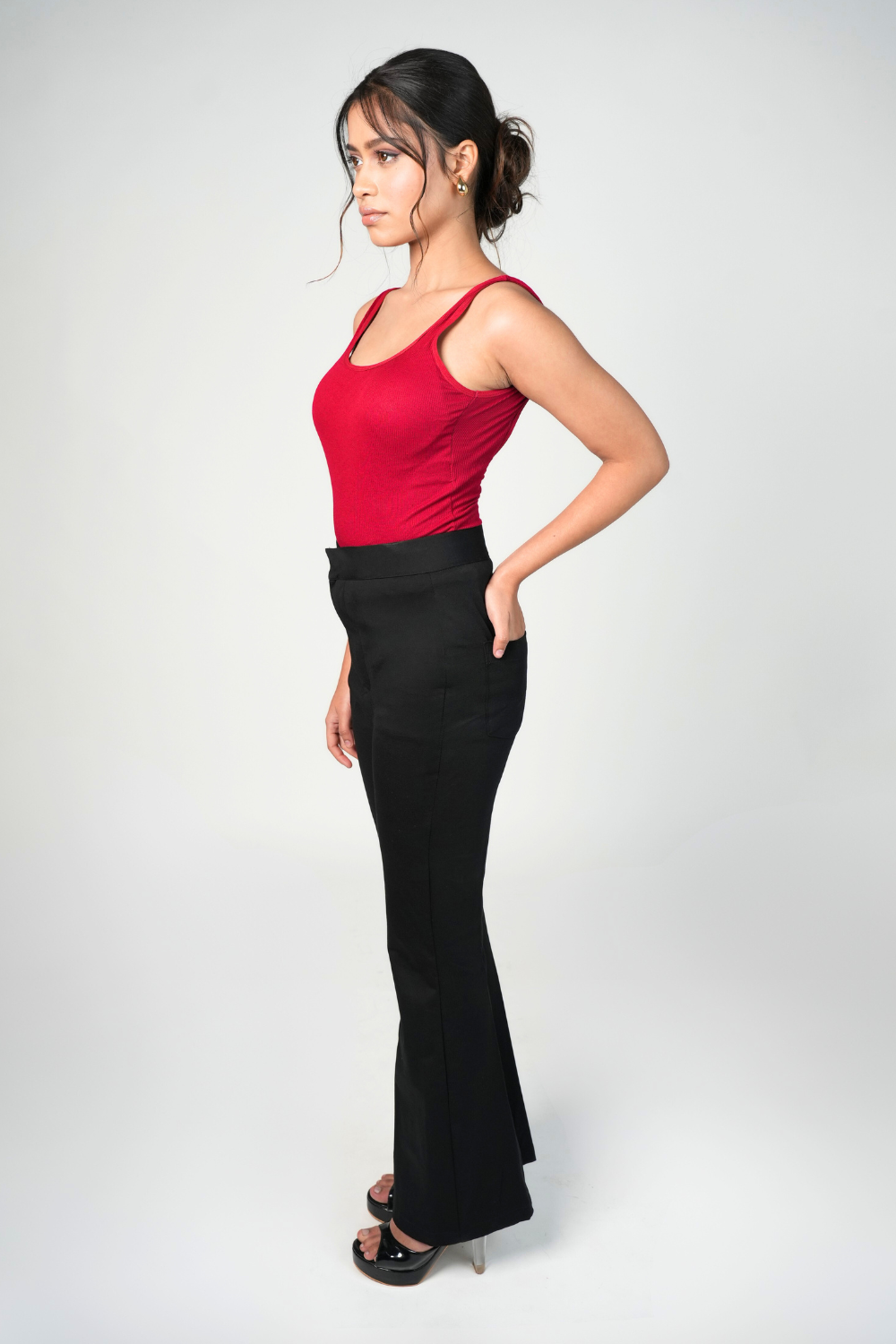 Swiss Sculpt Stretchable BootCut Flare Pants - Black