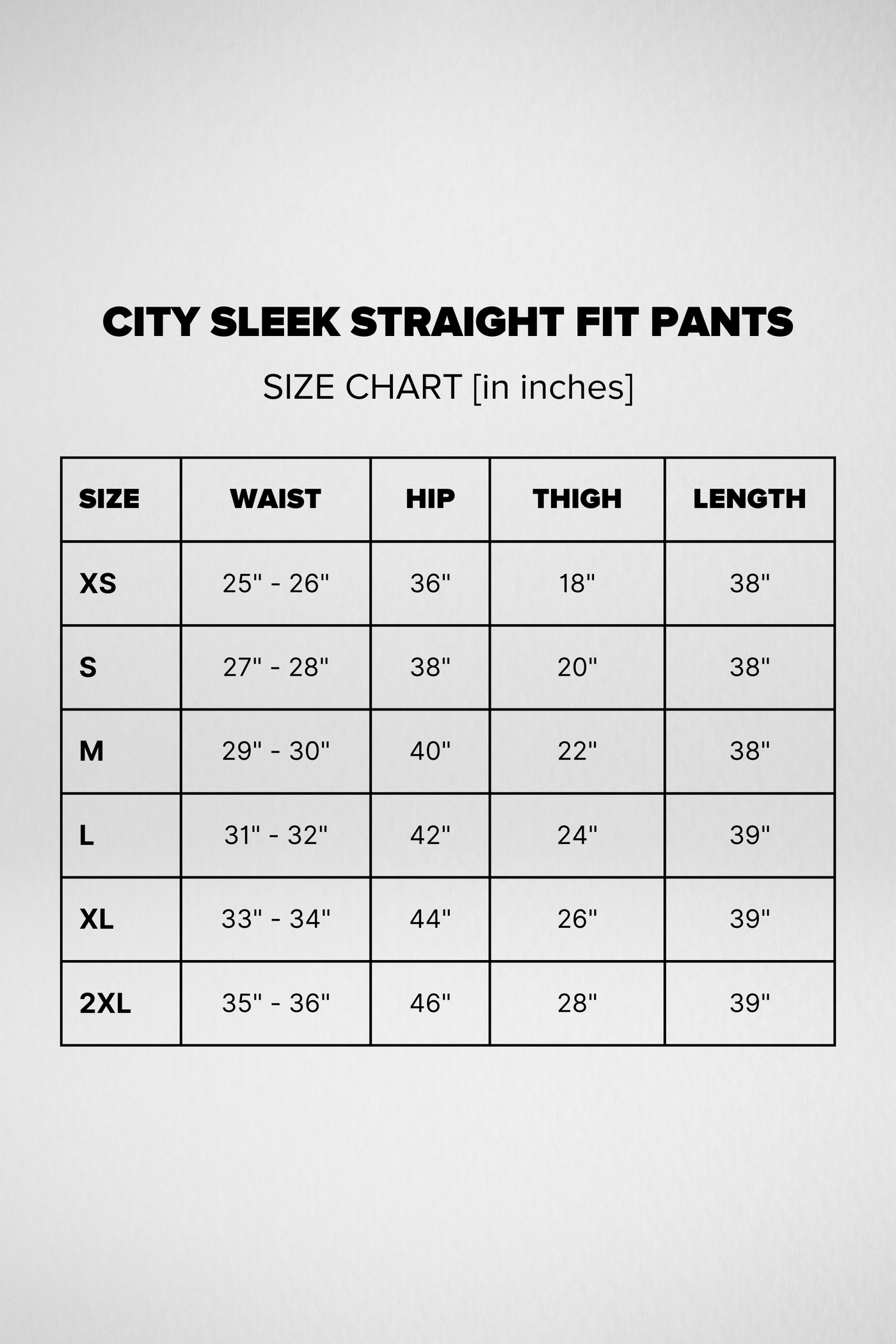 City Sleek High Waist Straight Fit Pants - Black