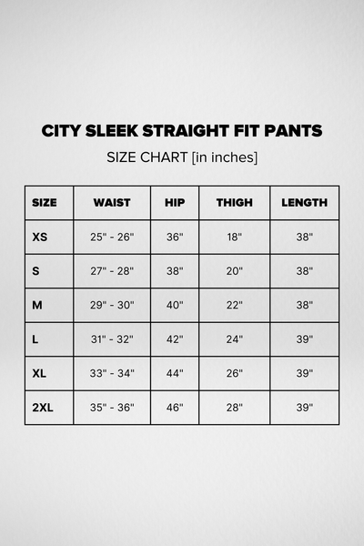 City Sleek High Waist Straight Fit Pants - Black