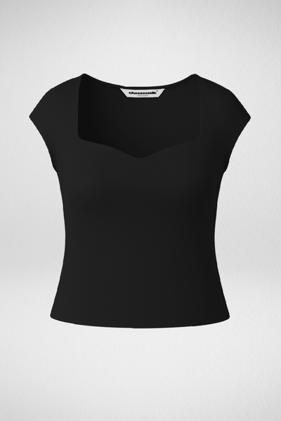 Sia Sweetheart Neckline Top - Black