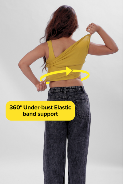 The 'Unhooked' Inbuilt Bra Top - Mustard Yellow
